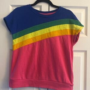 crown & ivy Colorful Rainbow Tee